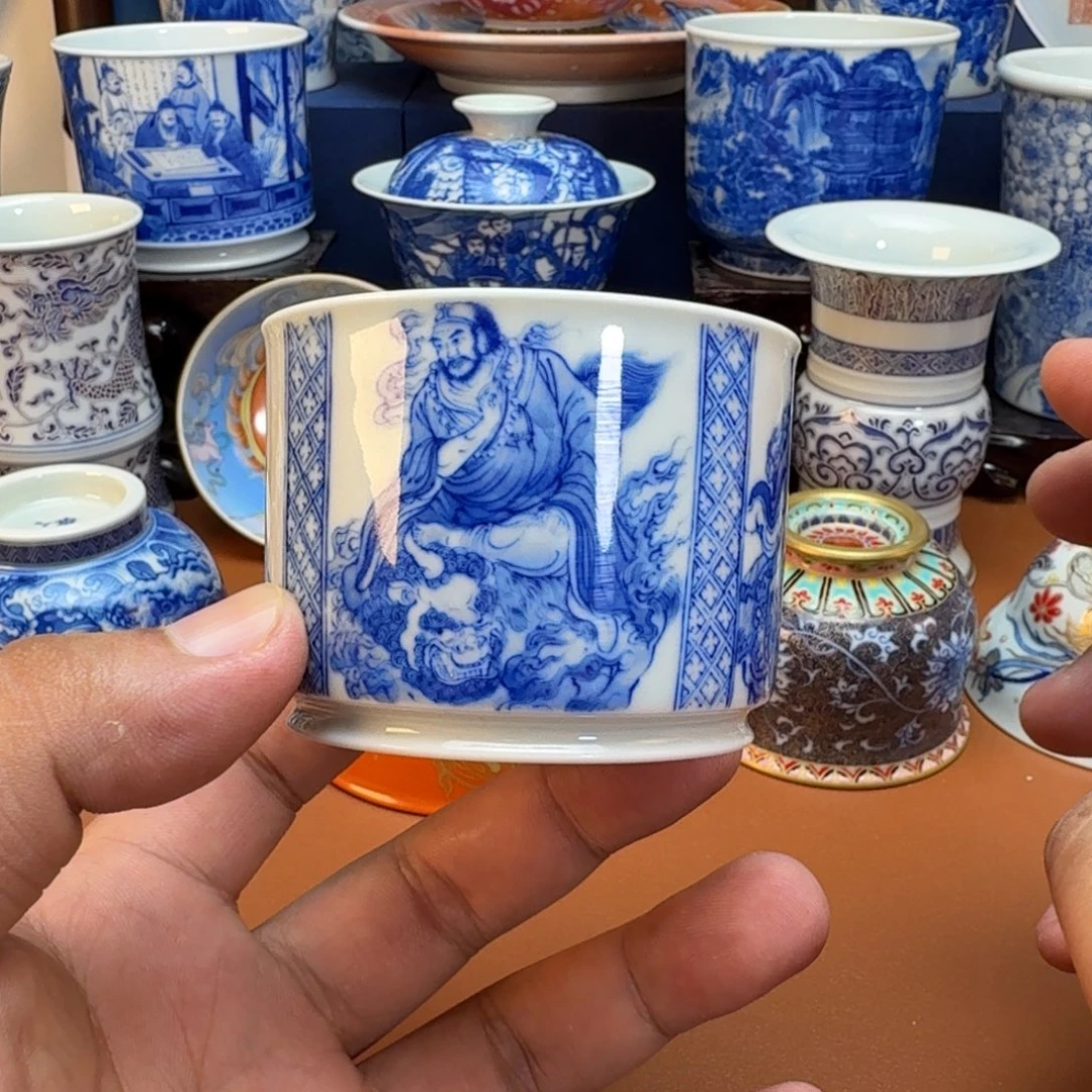 猜***D杯子景德镇全手工手绘陶瓷