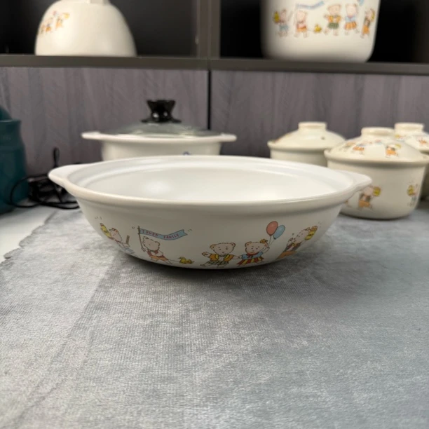 景德镇珍宝砂锅2575彩色小熊无盖1.5升