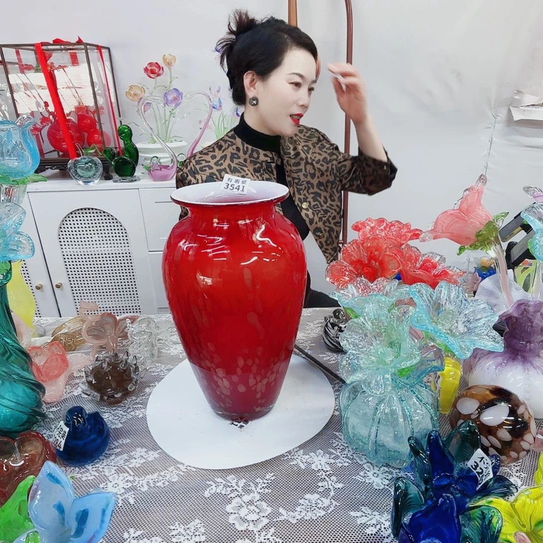 3541瑕琉璃花瓶花器艺术摆件