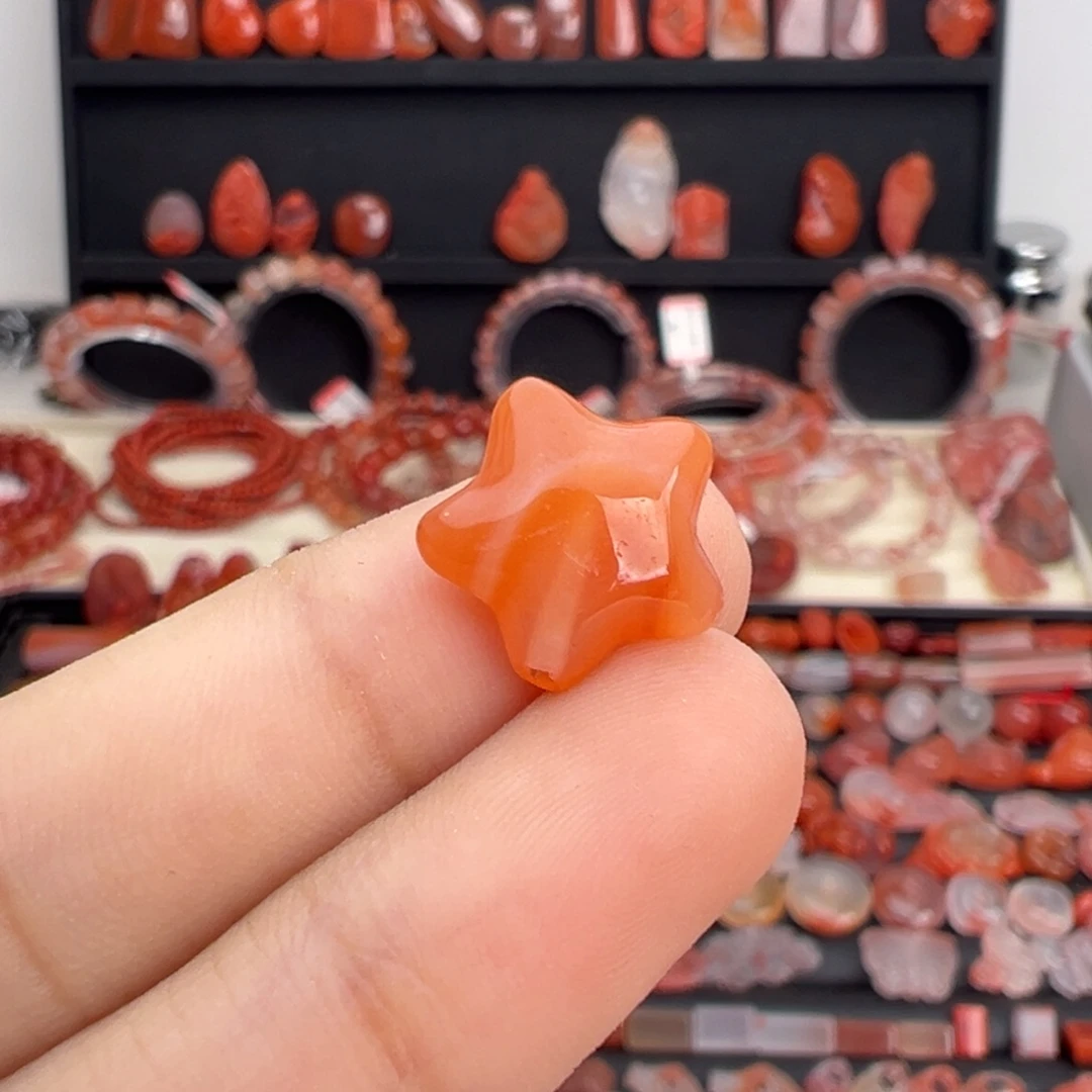 南红玛瑙未镶嵌颈饰星星