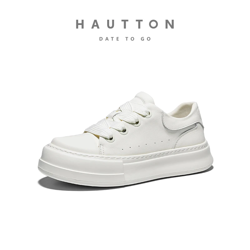 皓顿2025新款小白鞋板鞋时尚百搭休闲鞋厚底运动夏季低帮鞋