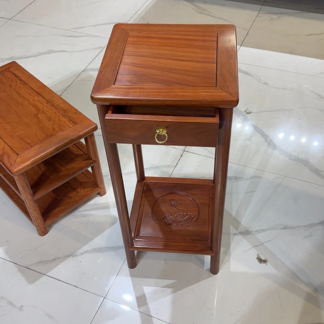 花梨木类成套家具用****6刚果花梨抽屉花架一对