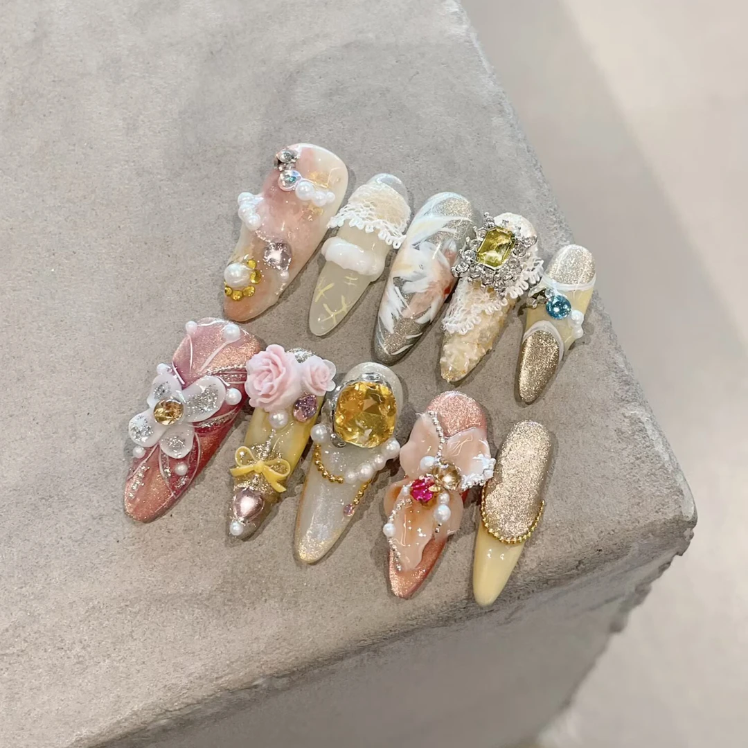 Mori茉莉 |   黄玫瑰 【纯手工穿戴甲】10片