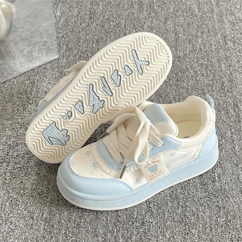 小众韩系板鞋女款2025新款夏季透气厚底小白鞋配裙子面包鞋ins潮