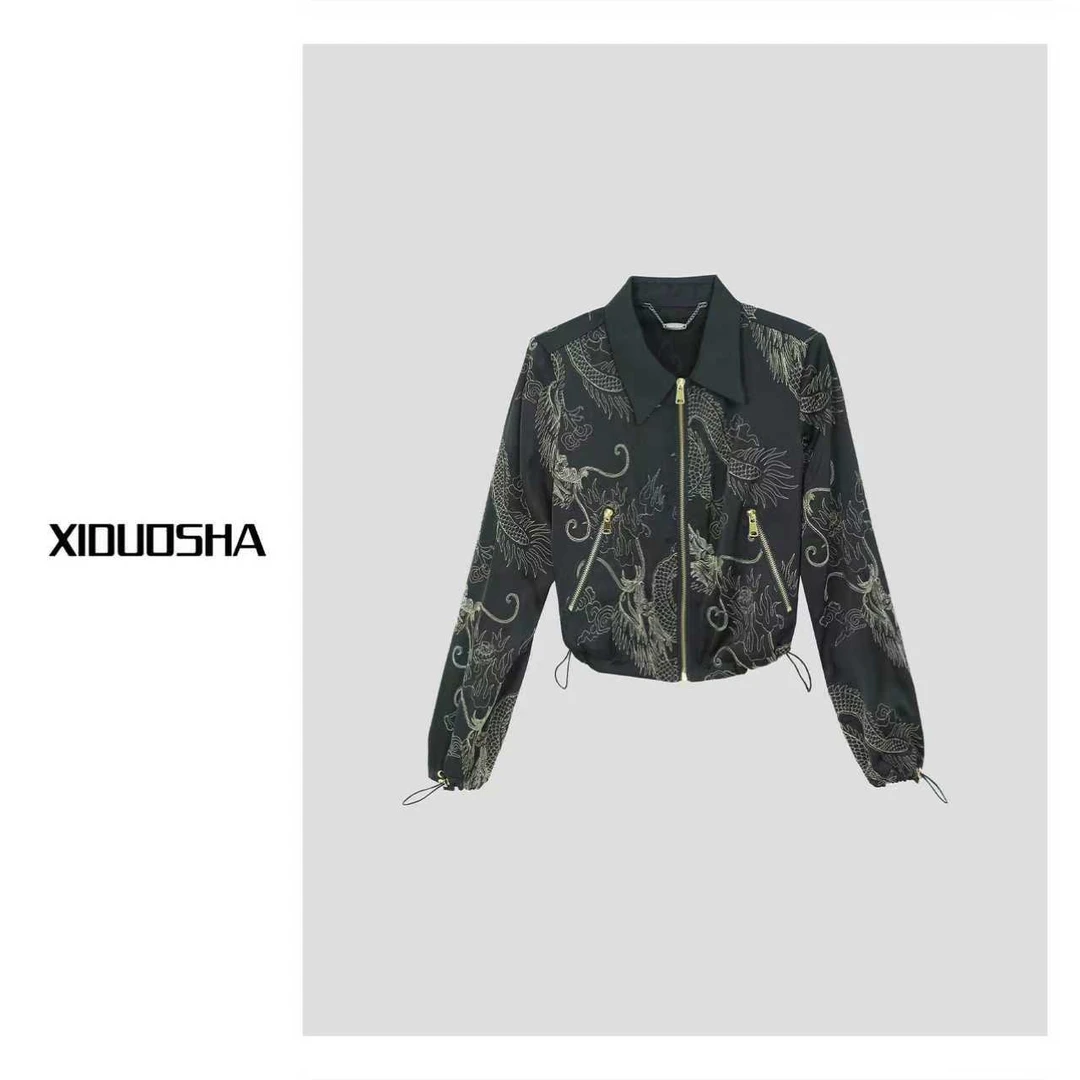 XIDUOSHA/喜朵莎 原创设计款中式复古风翻领外套 XDS1645