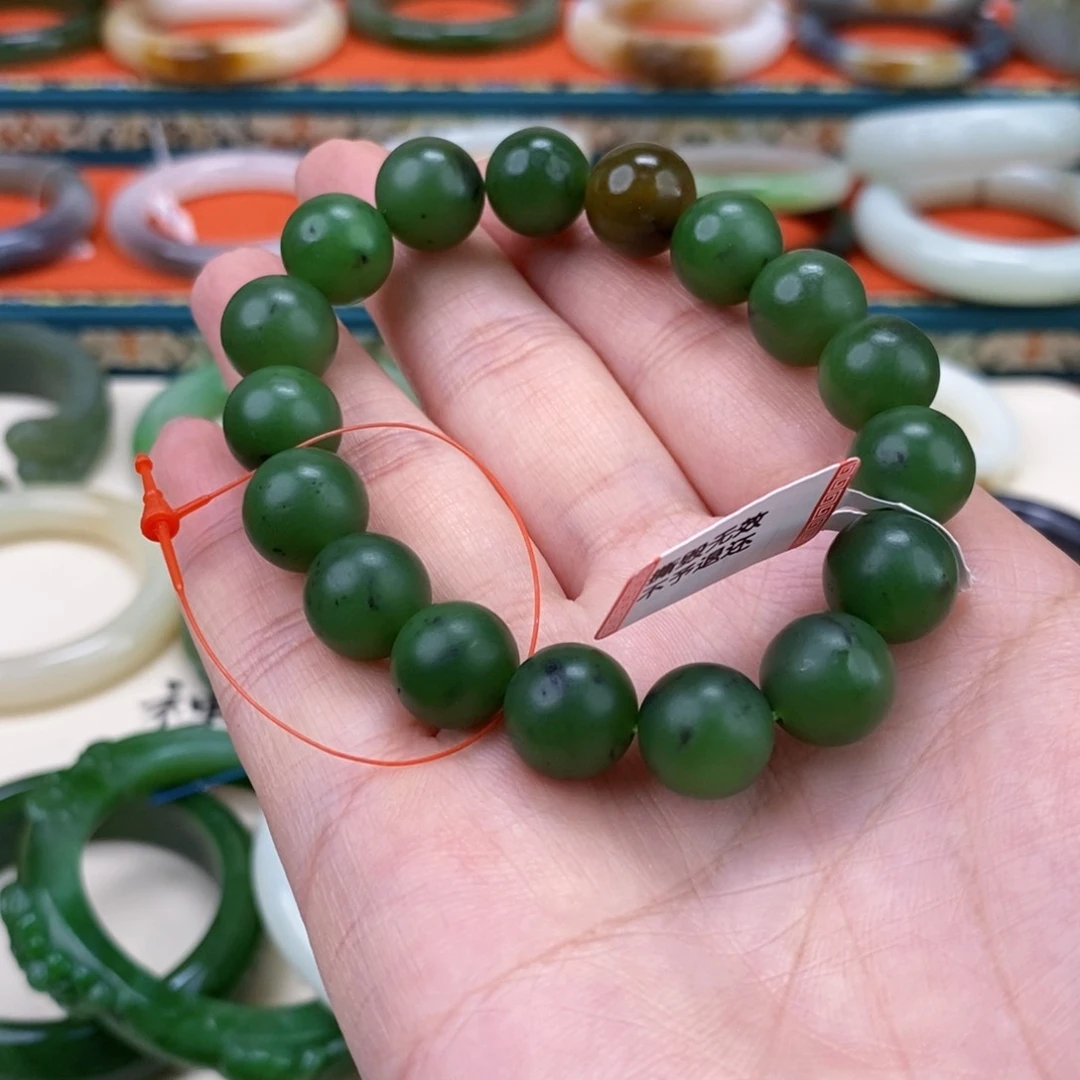 和田玉手串未镶嵌香****海