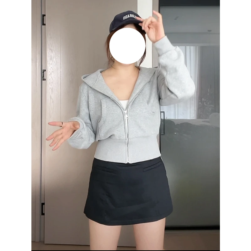 【年中大促 抢完即止】加绒连帽卫衣女百搭开衫上衣K424D13718