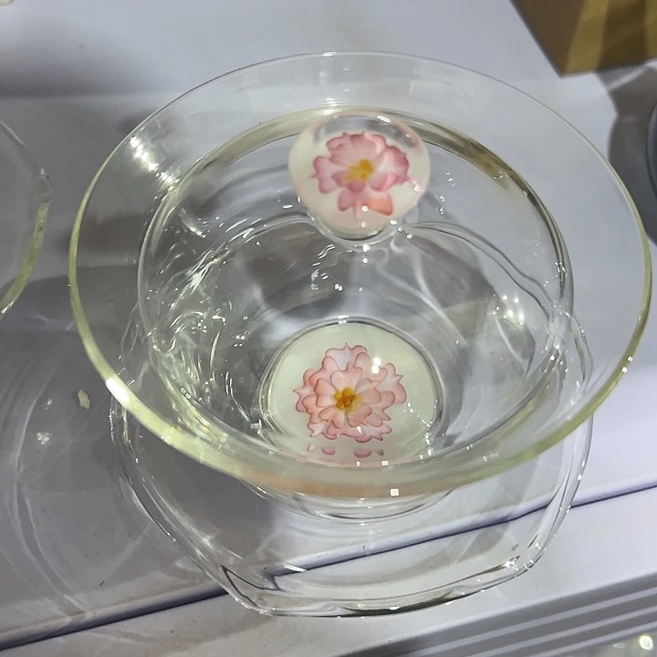 粉花语 三才盖碗