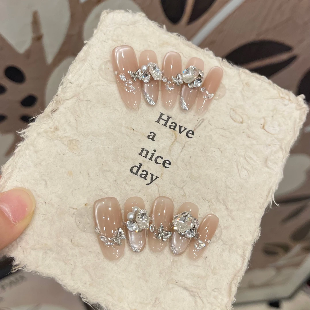 银蝶秘境-Naier 奈儿轻奢高定美甲10片装