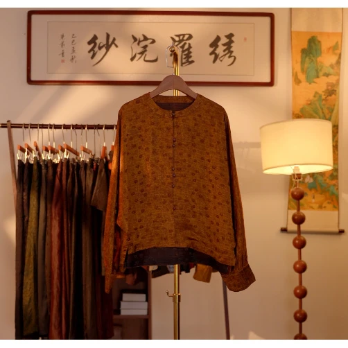 【云想陈先生-箱笼锁秋】中式重工香云纱外套5195