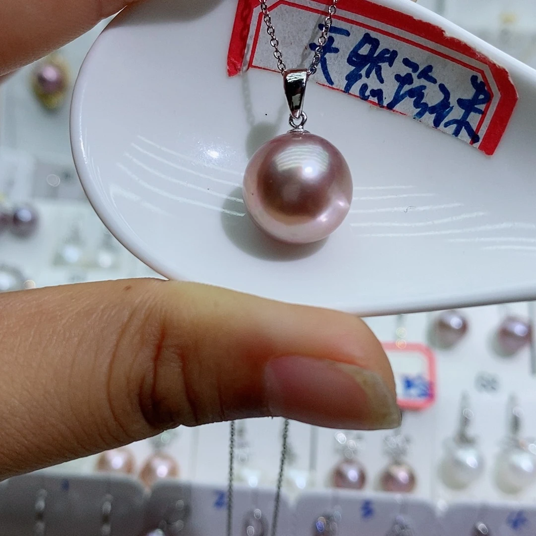 淡水珍珠银S925镶嵌吊坠(赠链)