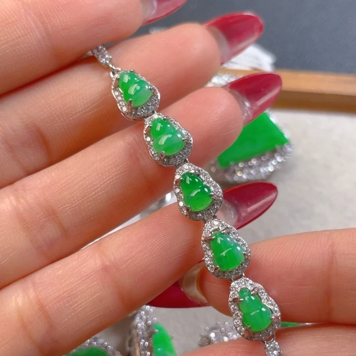 翡翠银S925镶嵌吊坠(不含链)翡翠