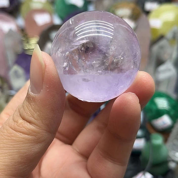 珠宝半成品未镶嵌水晶73克紫水晶球