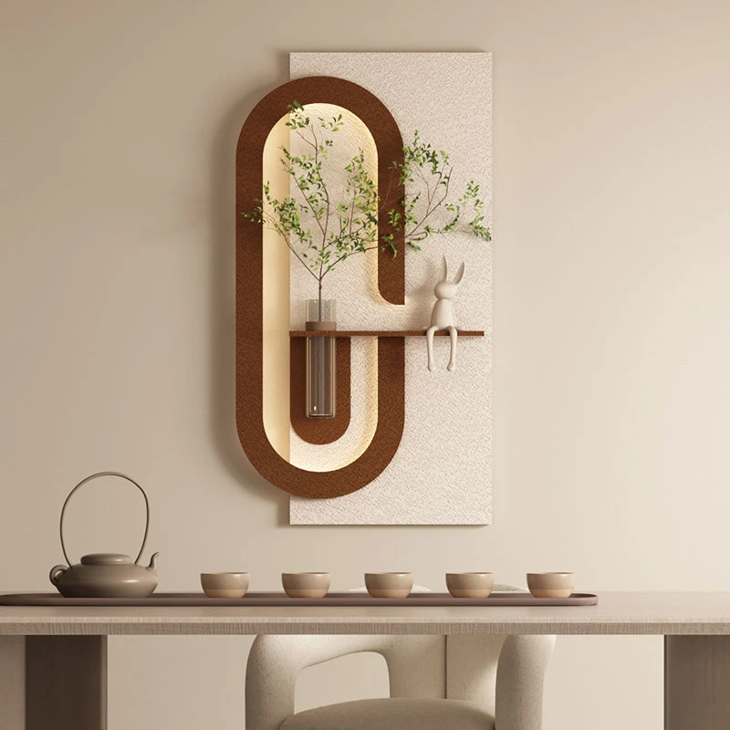 S08奶油风客厅装饰画水培绿植无框挂画现代简约氛围玄关装饰画