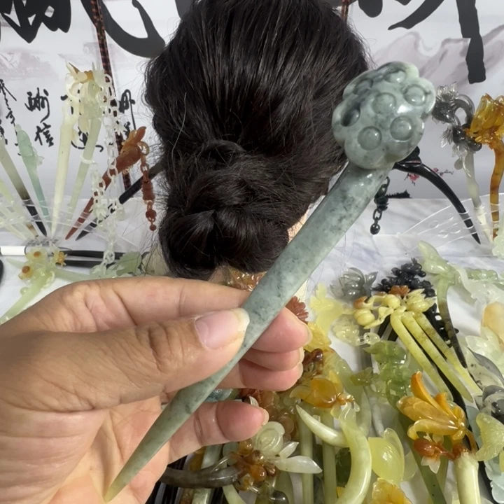 蛇纹石玉未镶嵌发饰