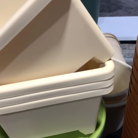 树脂4个方形米色无托