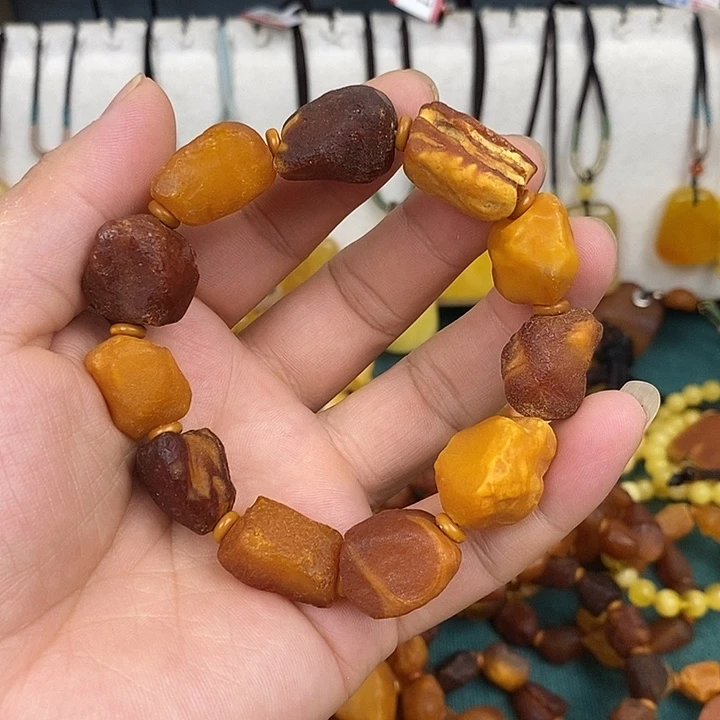 未镶嵌蜜蜡裸石手串7