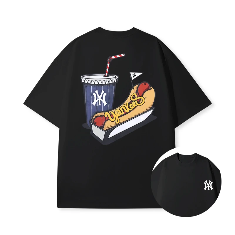 【商城大牌】t恤男士运动休闲半袖宽松夏季圆领情侣纯棉短袖打底T恤