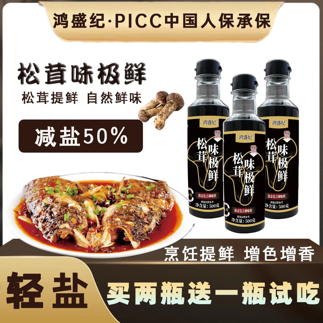 鸿盛纪松茸味极鲜家用调馅炖肉炒菜凉拌点蘸提鲜500g