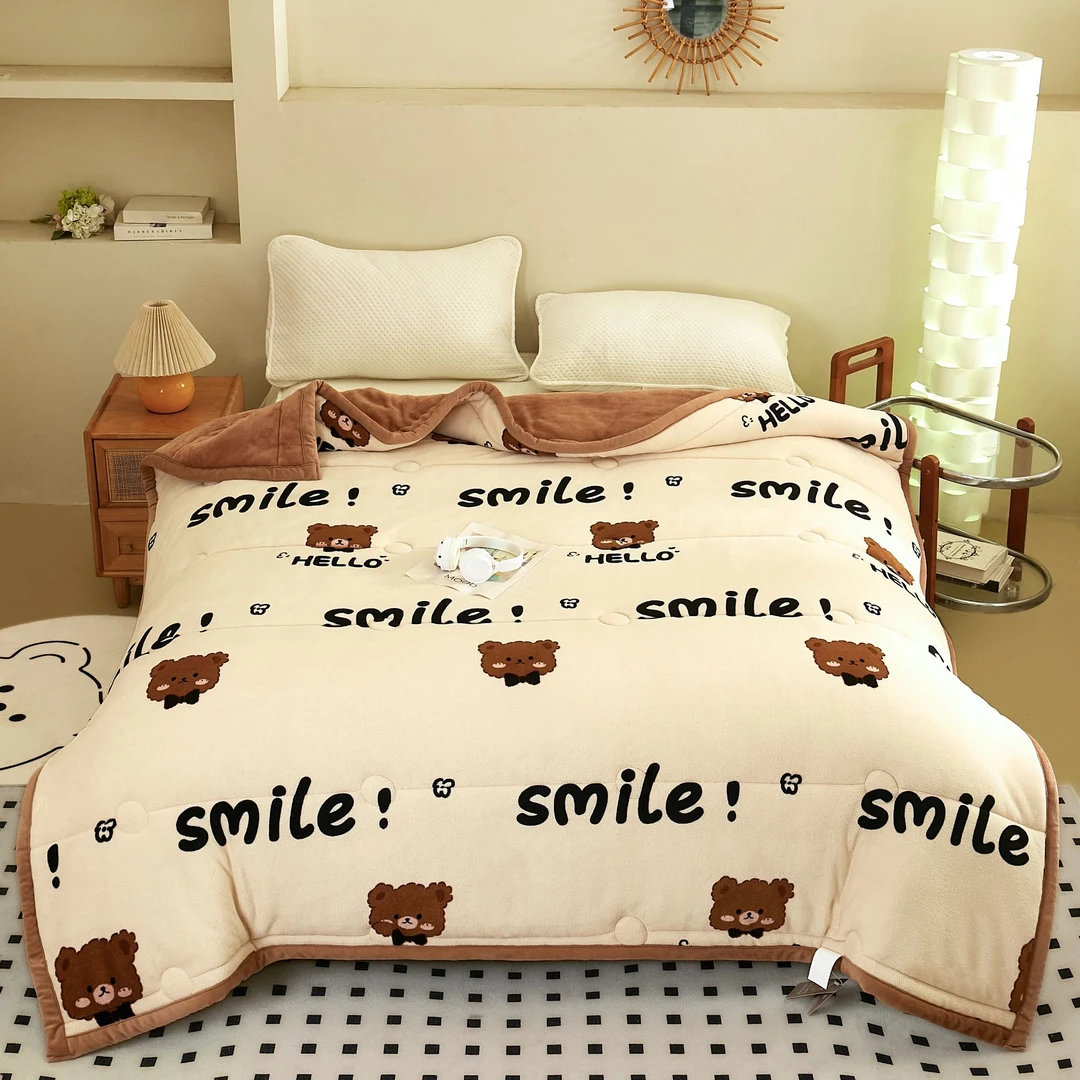 2025新款ins风牛奶绒被子抗静电学生宿舍家居加绒加厚双面绒秋冬