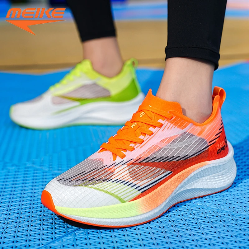 MEIKE/美克夏季跑步鞋男网面透气轻便减震碳板中学生情侣竞速跑鞋