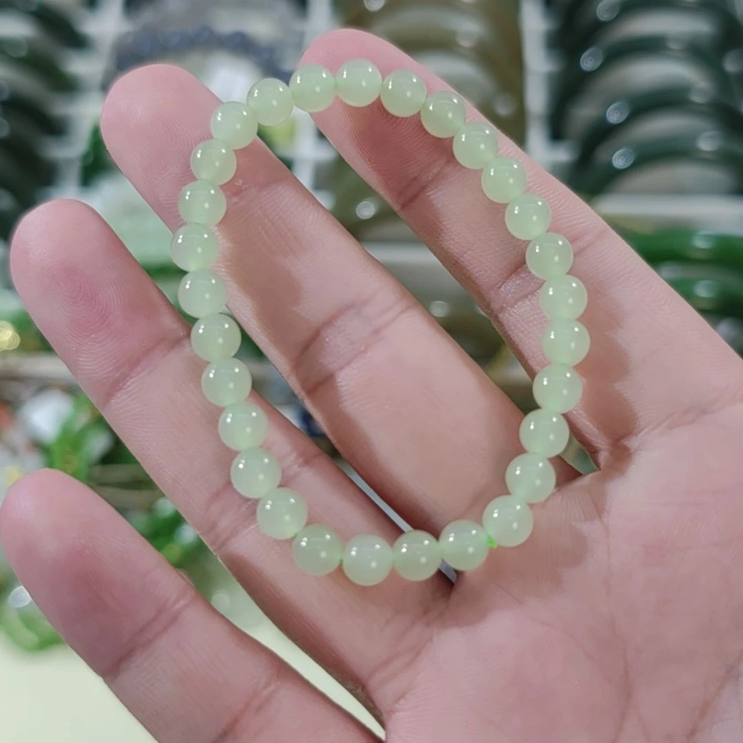 和田玉未镶嵌手链卡6浅晴和田玉手串×1