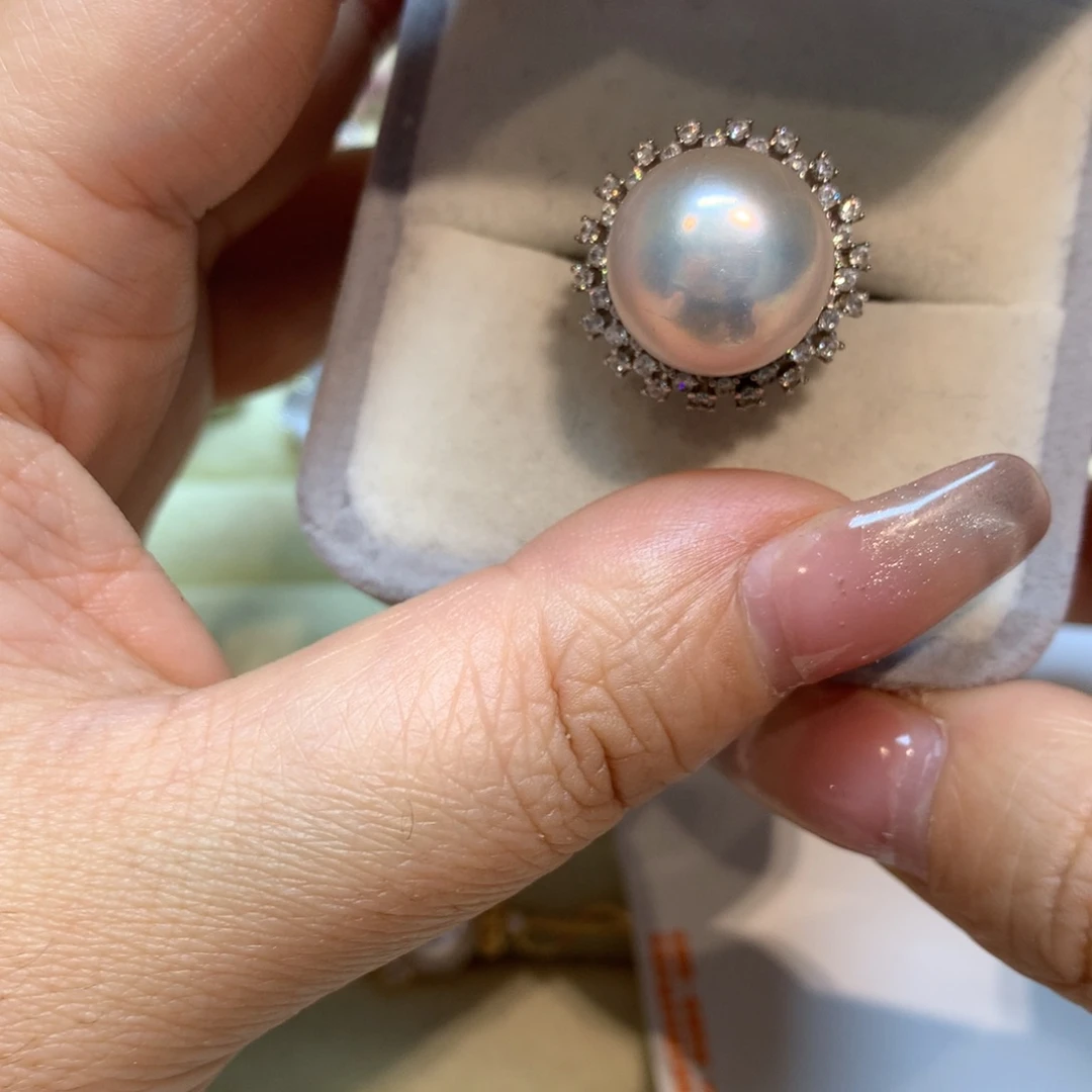 淡水珍珠戒指银S925镶嵌