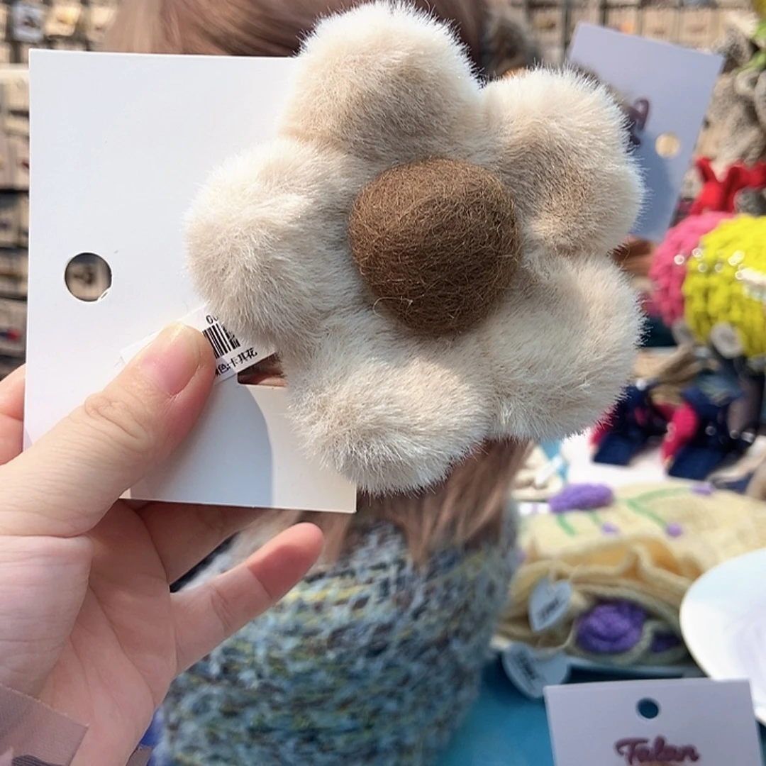 布艺铁合金小花朵抓夹