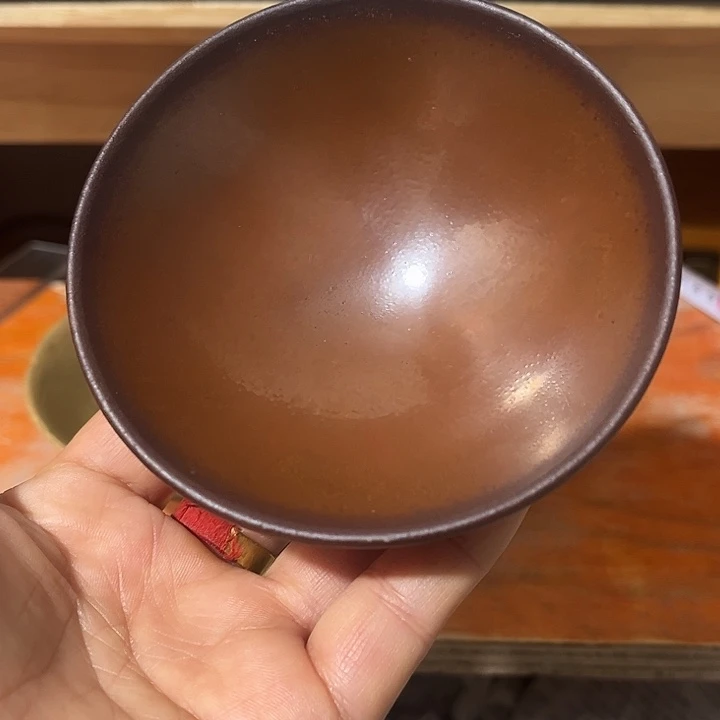 煜***清茶宠一个柿红釉的小盏