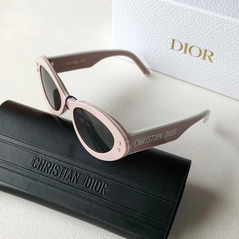 未使用 DIOR/迪奥 Azul-粉色B1U/53 字母五角星猫眼墨镜/50313