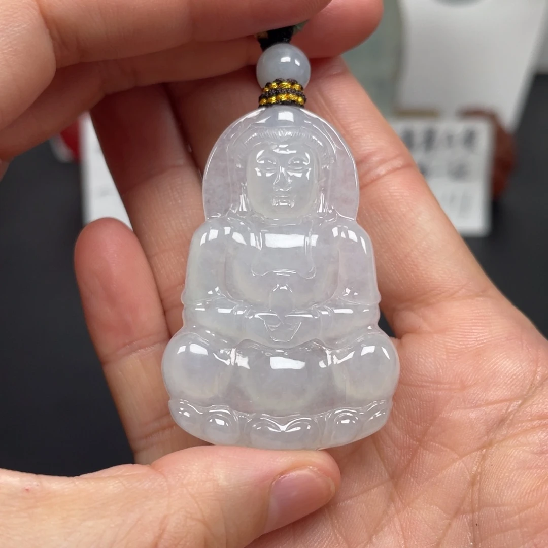 翡翠未镶嵌颈饰天然翡翠A货观音53号