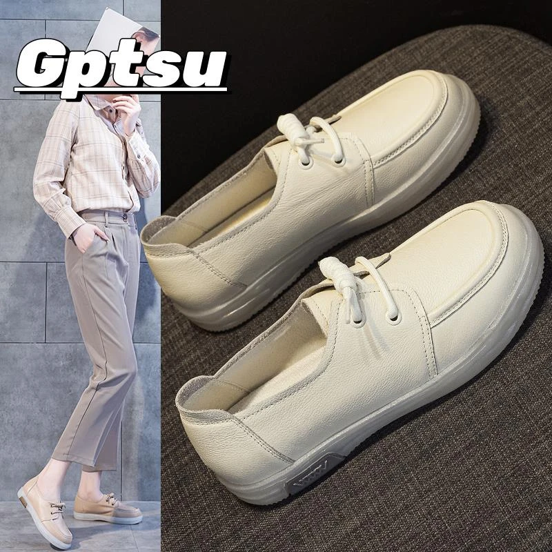 GPTSu大码小白鞋女款不累脚新款百搭软底休闲鞋防滑平底时尚单鞋