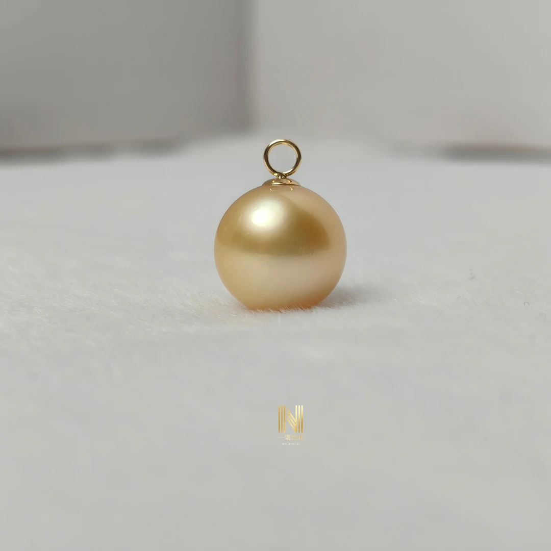 【万能叮当】18k金海水南洋金珠万能吊坠 11-12mm /赠银链