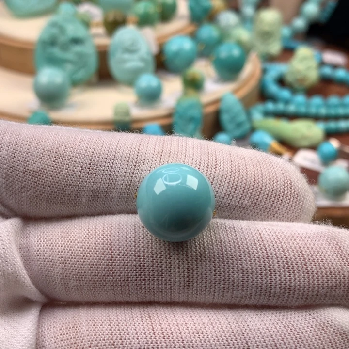 绿松石未镶嵌珠宝奇石14.5mm