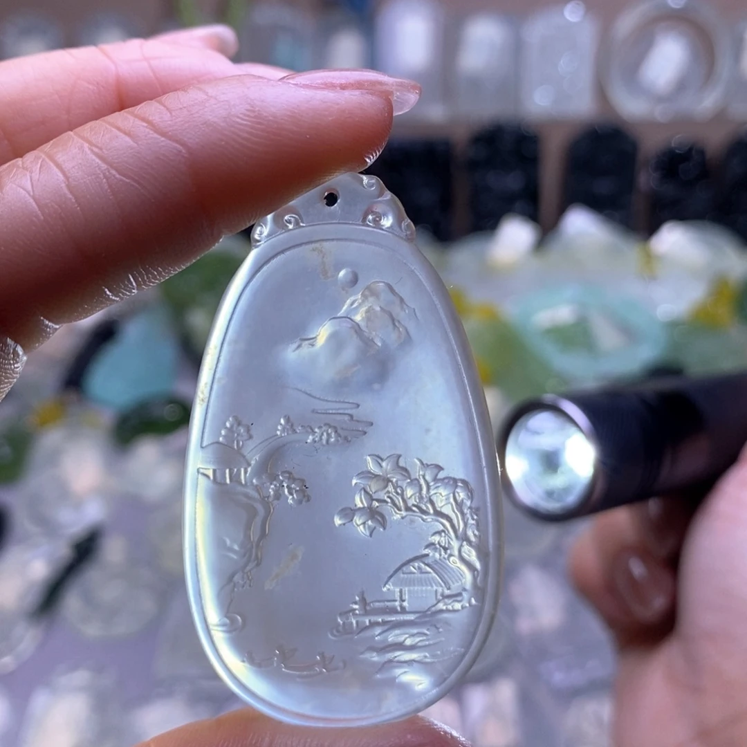 蛇纹石玉未镶嵌颈饰