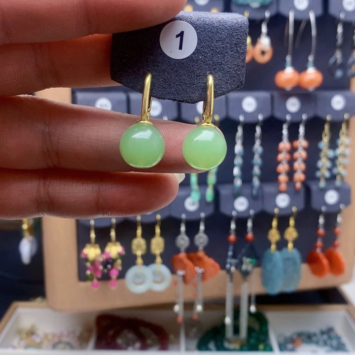 合金耳钉玛瑙/玉髓叮*猫