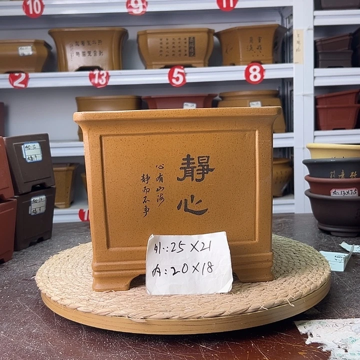 紫砂花盆蛇年大吉