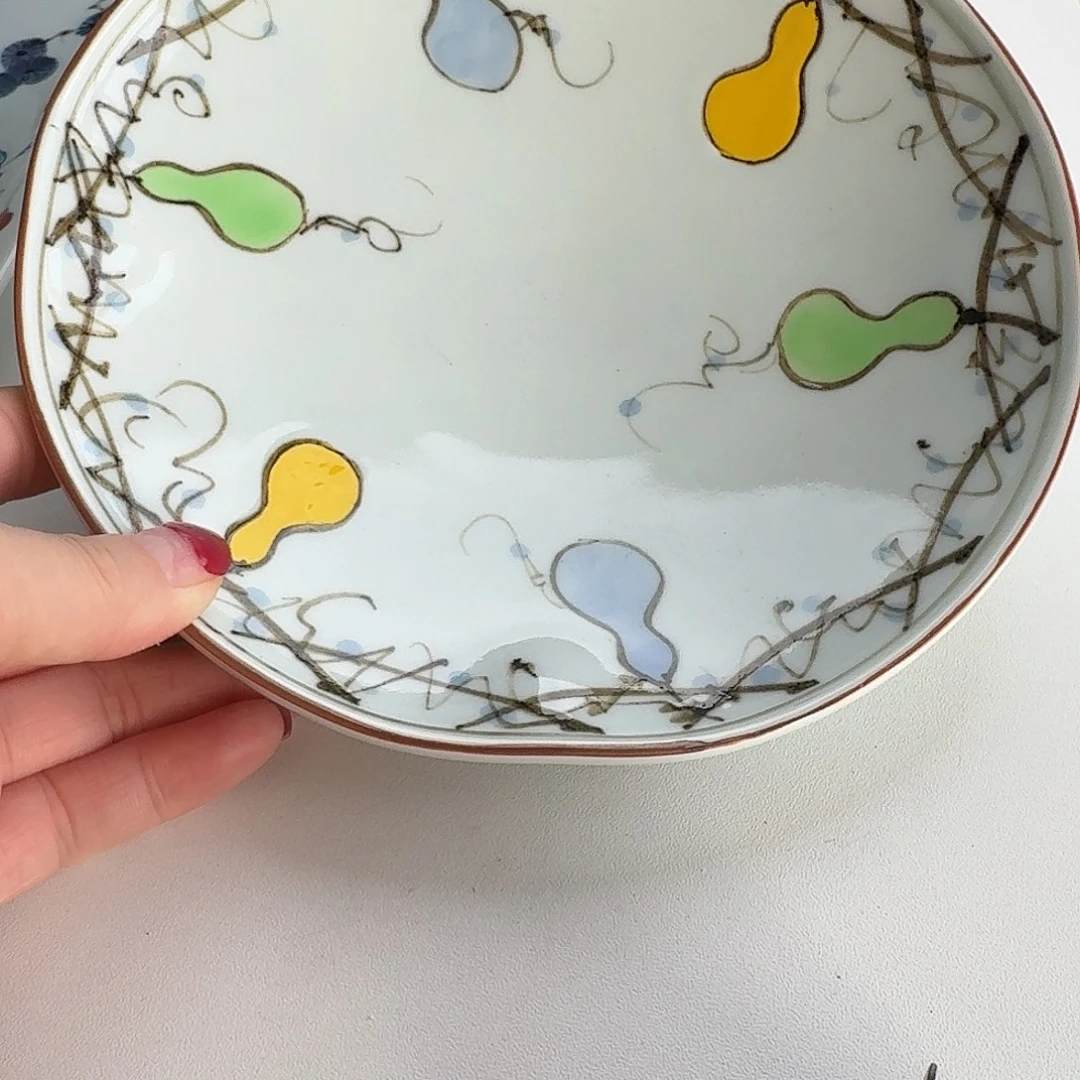 瓷片德七窑手绘葫芦18厘米圆盘