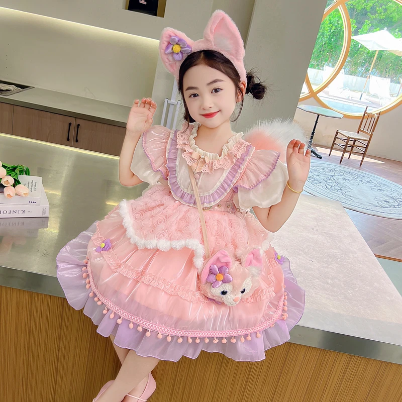 女小女孩夏季洋气宝宝半身裙卡通公主裙纱裙美乐蒂连衣裙吊带