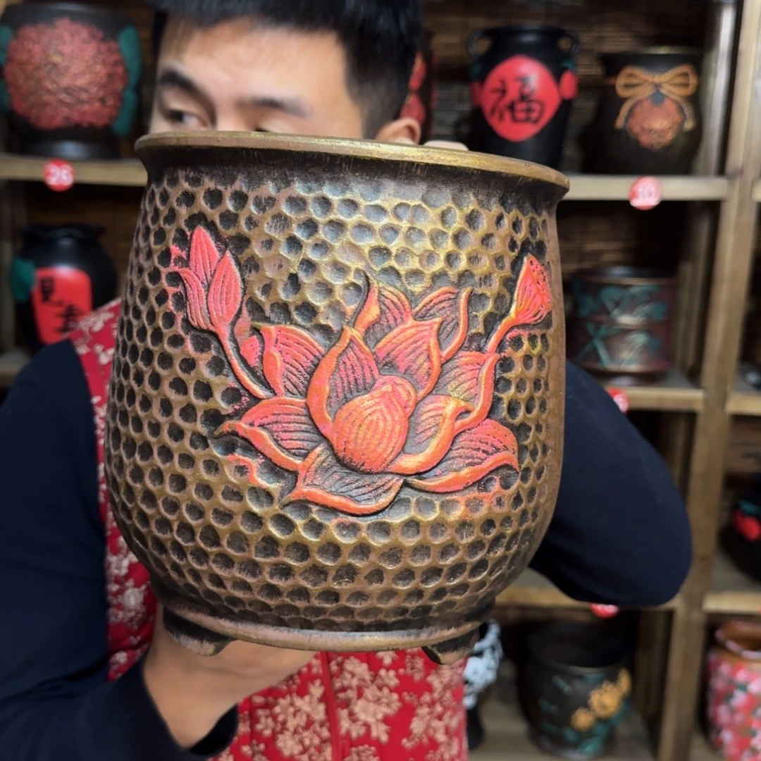 带孔高端浮雕花盆炸炸炸