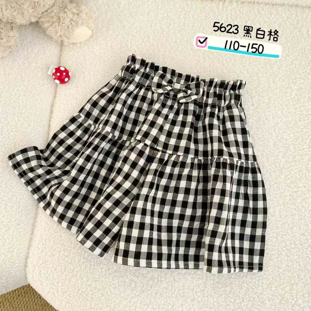 【淼淼妈】儿童夏季格子连衣裙5623