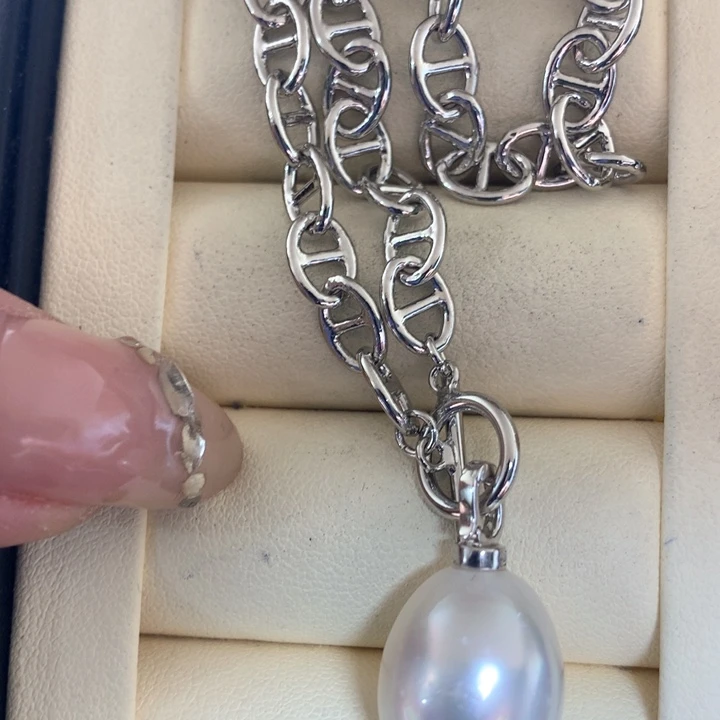 颈饰银S925镶嵌海水珍珠