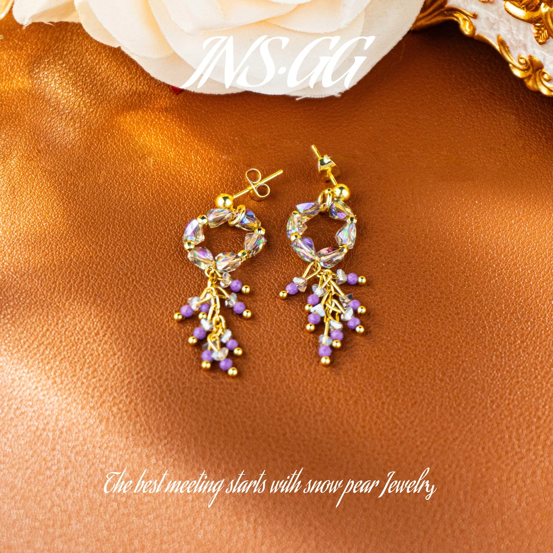 铜合金仿水晶耳饰 【INS · GG】晶 ♠ 轻奢设计 LE1564 耳饰·耳环