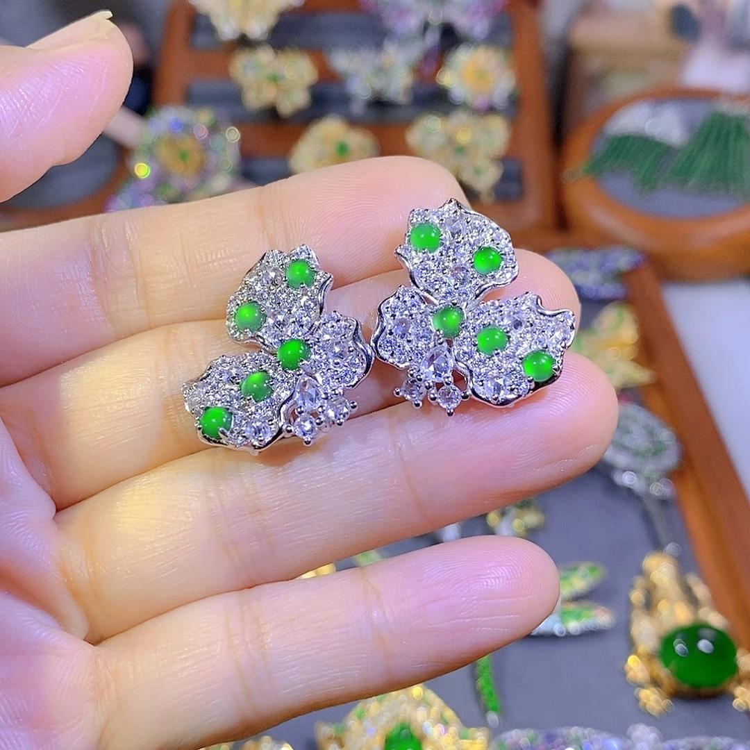 颈饰银S925镶嵌翡翠