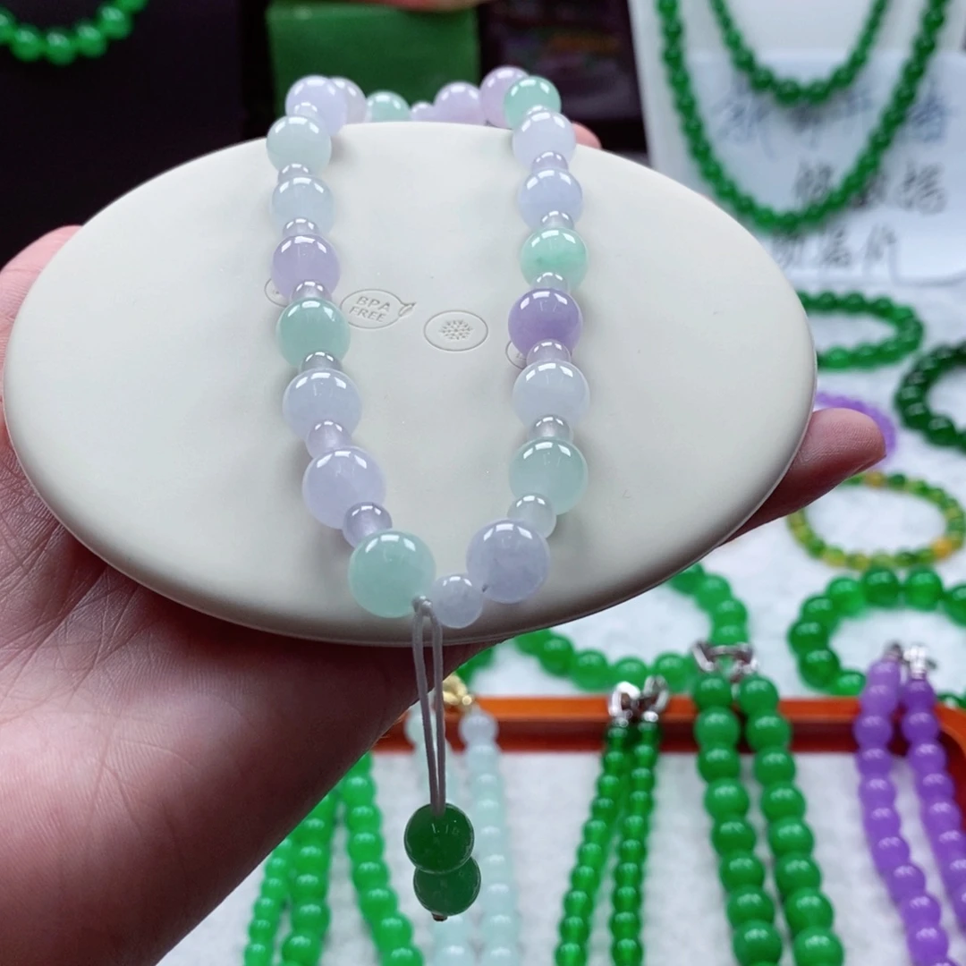 天然缅A散珠手链项链闪购链接