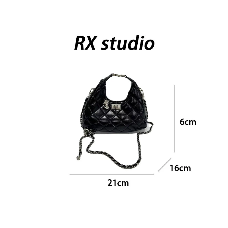 【母亲节礼物】SD-5198-黑色RAIN.CUN轻奢小众时尚女士包