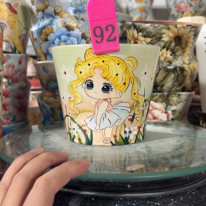 景德镇手绘花盆满38包邮偏远地区除外