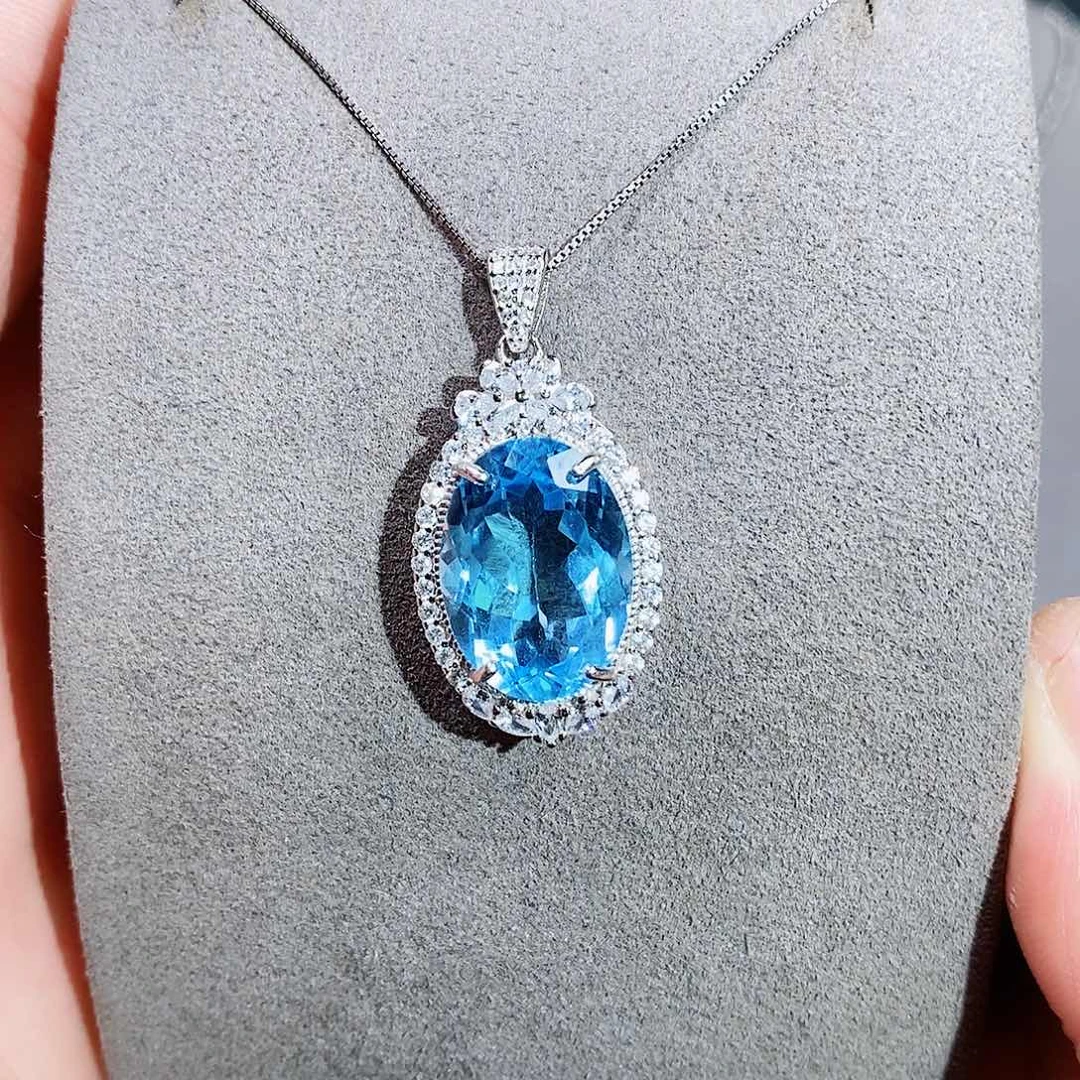 托帕石吊坠(赠链)银S925镶嵌