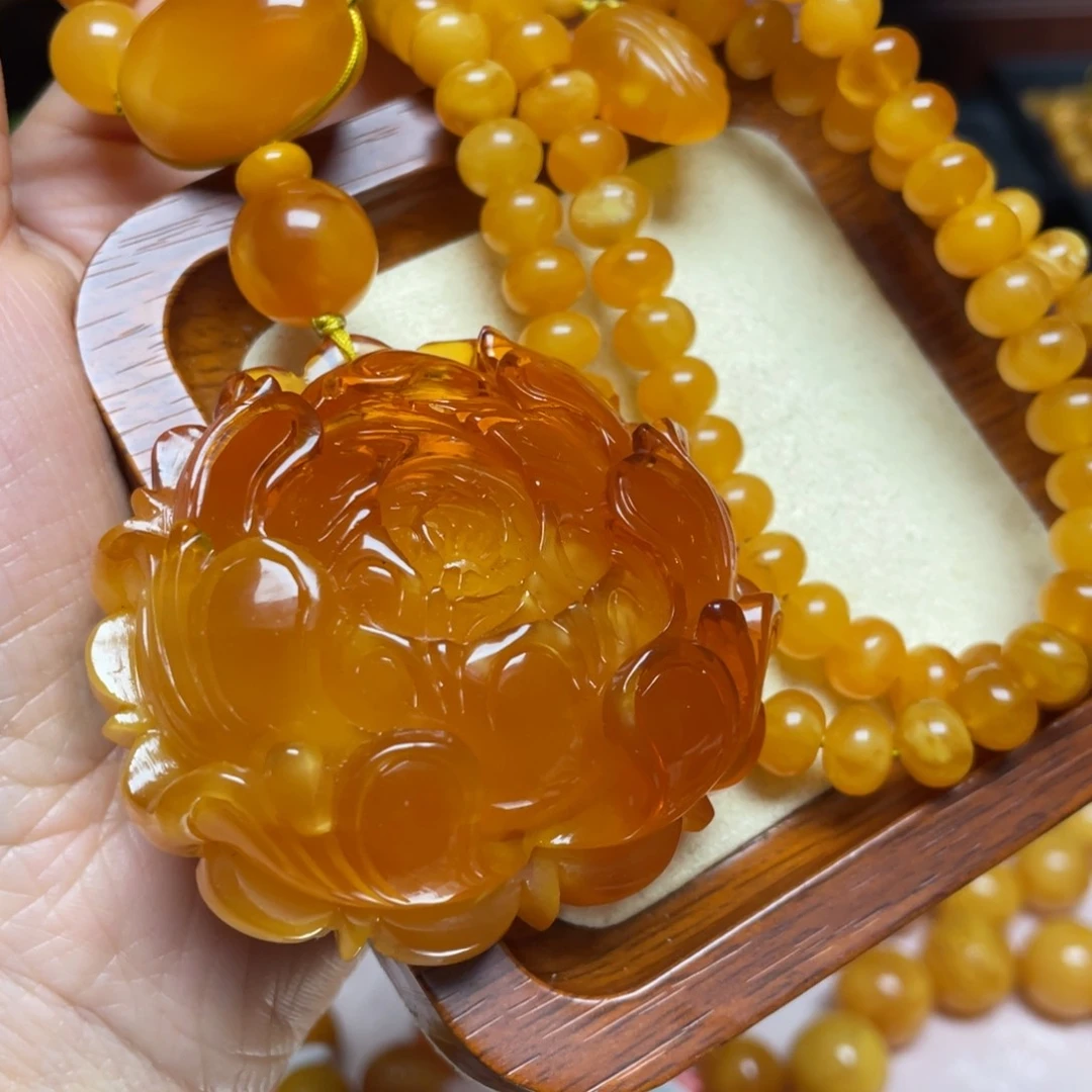 蜜蜡颈饰未镶嵌项链