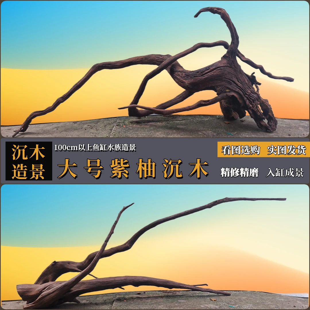 【大型鱼缸沉木】云南紫柚木南美溪流缸蓝吉罗飘枝拱桥树桩秒沉沉木